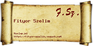 Fityor Szelim névjegykártya